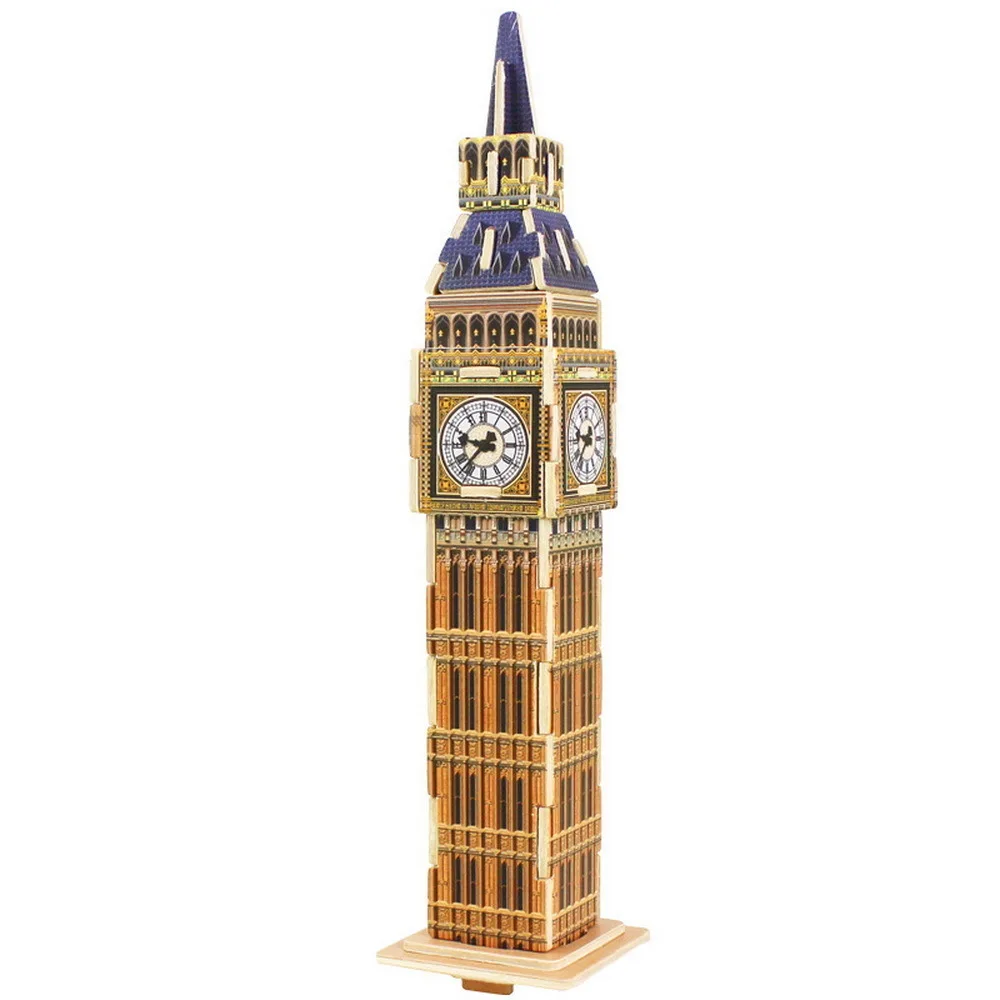 3D Wood Puzzles Cubic Wooden World's Building Blocks Construction Kids Educational Toys Gift Big Ben XWJ9 | Игрушки и хобби