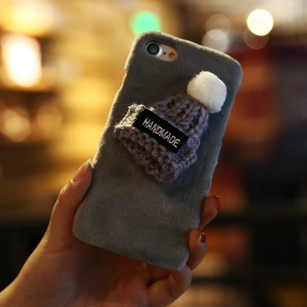 SEXY NEW 2017 Kisscase Новогодние товары пушистый Мех чехол для iphone 8 7 6 S plus 5 5S милые