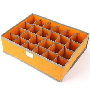 24 grids orange Нетканое нижнее бельё для девочек носки для девочек бюстгальтер складная коробка для хранения Организатор ящик с крышкой 7/16/24 лезвия могут быть использованы для шкаф для одежды шкаф для хранения Организатор - Цвет: 24 grids orange