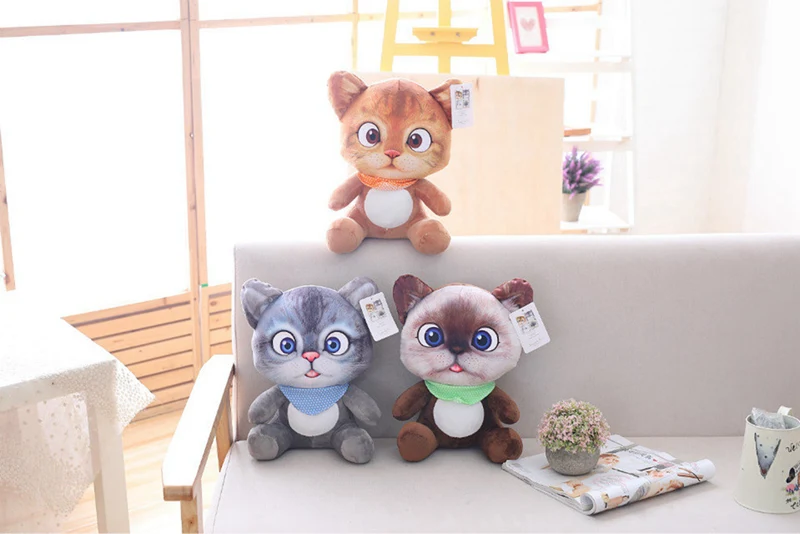 20 см милые мягкие 3D моделирование мягкие игрушки для кошек двустороннее сиденье диван подушка Kawaii Плюшевые Животные Кошки куклы игрушки подарки