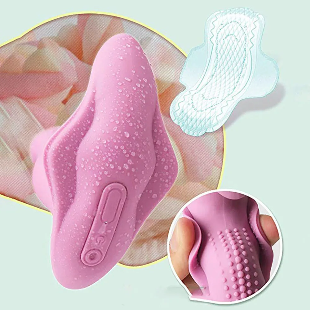 Носимая бабочка фаллоимитатор с подогревом Вибратор для взрослых интимные