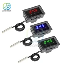 Цифровой термостат W1209, регулятор температуры, термометр, водонепроницаемый NTC датчик, зонд, кабель DC 12 В, красный, синий, зеленый дисплей