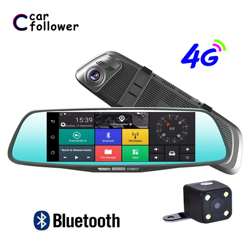 4 г 8 дюймов Android 5 1 Автомобильный dvr сенсорный регистратор зеркало заднего вида