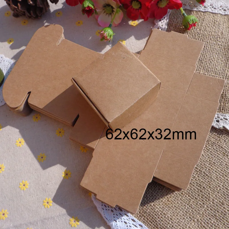

62x62x2x2 мм чистая крафт-бумага коробка для закусок, Женская Подарочная коробка, маленькая Подарочная коробка из крафт-бумаги, вечерние украшение для печенья, торта, конфет, коробки