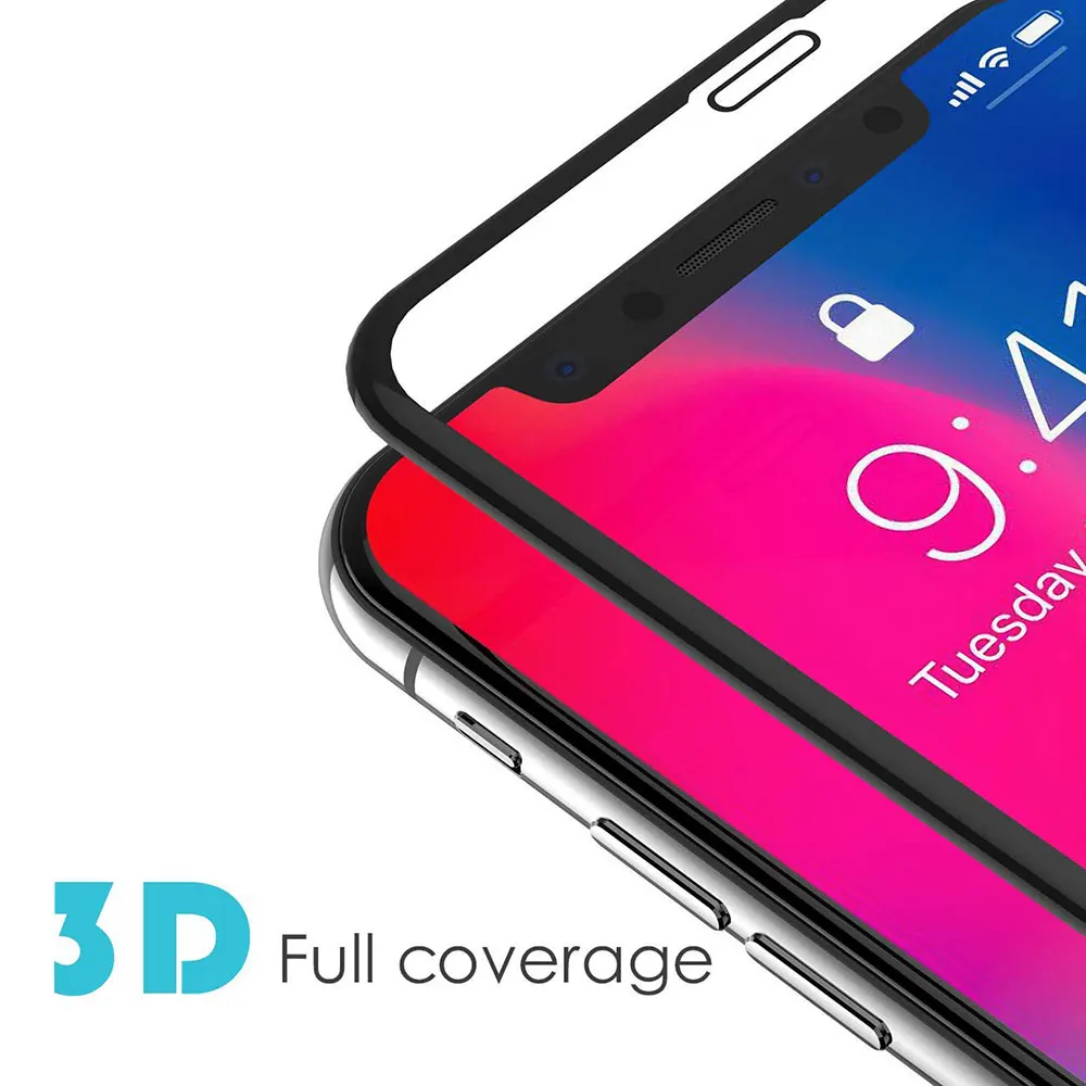 Ascromy 5D для iPhone Xs Max защита экрана полное покрытие 9H из закаленного стекла X XR 8 Plus 7 6