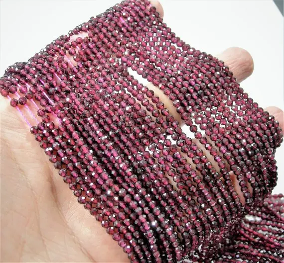 Граненые круглые бусины красного цвета размеры 2 мм 3 4 нитка 15 5 дюйма|Бусины| |