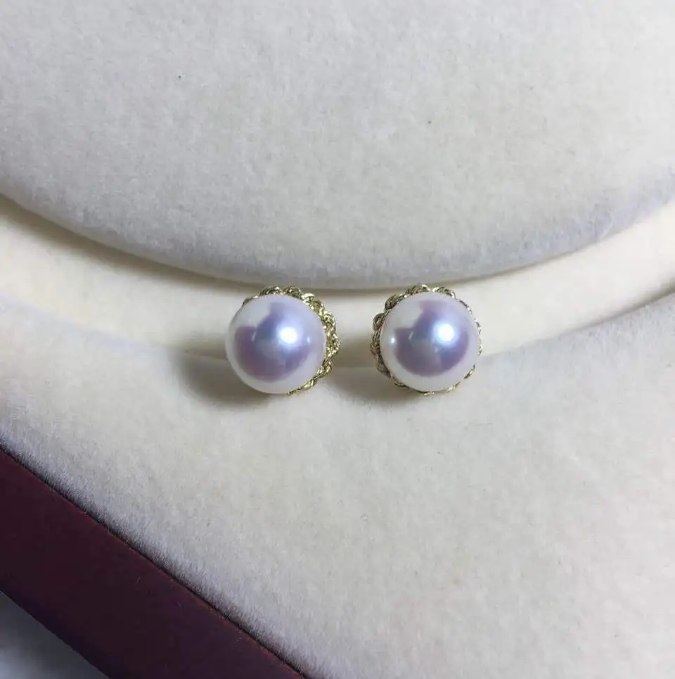 Женские серьги из серебра 925 пробы с натуральным жемчугом 9 10 мм|925 sterling|earrings real