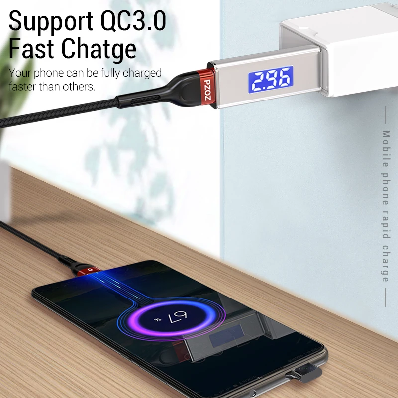PZOZ USB type c кабель для samsung S10 S9 xiaomi mi 9 8 redmi note 7 k20 Зарядное устройство мобильного