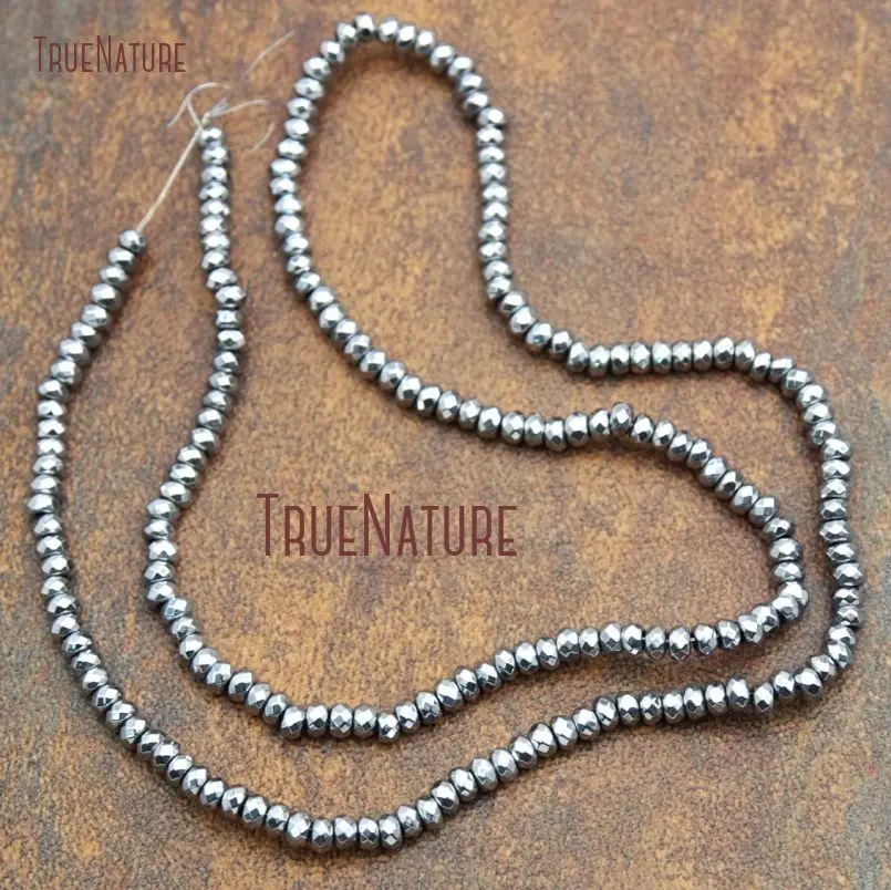 

10 нитей гематит свободные бусины титановые серебряные граненые круглые бусины Свободные бусины для менее 2x3 мм BE14962