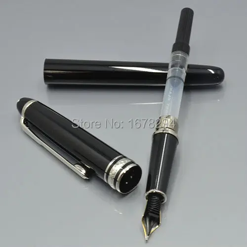 3Pcs 163 luxury black Resin monte Roller ball pen and mb fountain + ballpoint stationery office school supplies Hot Sale | Канцтовары