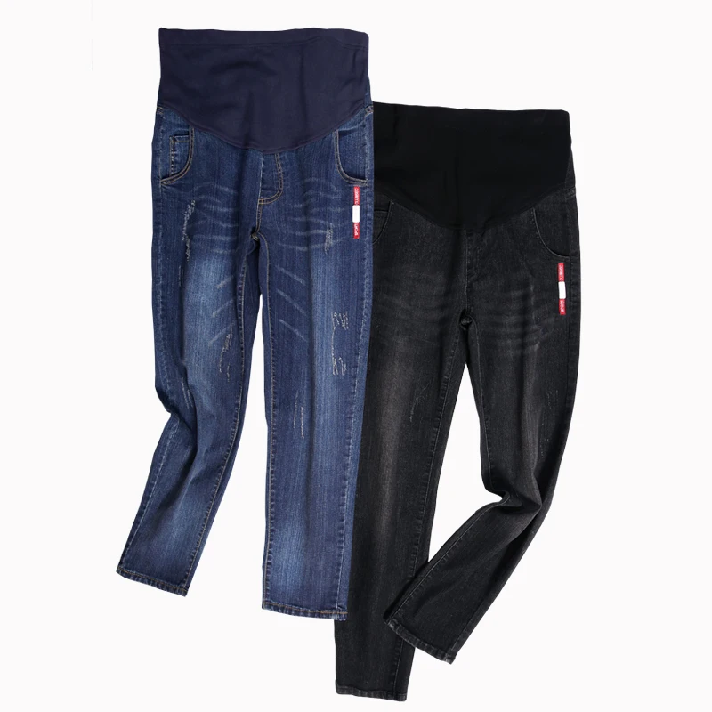 Clothes For Pregnant Women Maternity Jeans Stretch Denim Nursing Trousers Elastic Waist Adjustable Pregnancy Pants 2 Color | Мать и