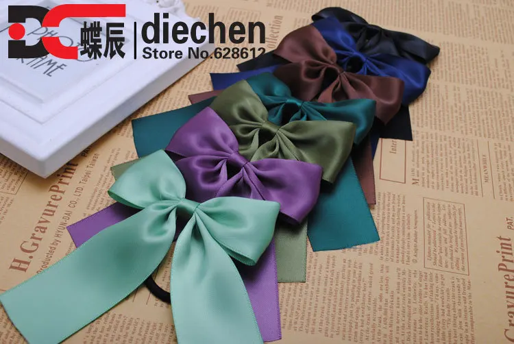 2 шт. Классические однотонные шелковые атласные ленты в Корейском стиле банты