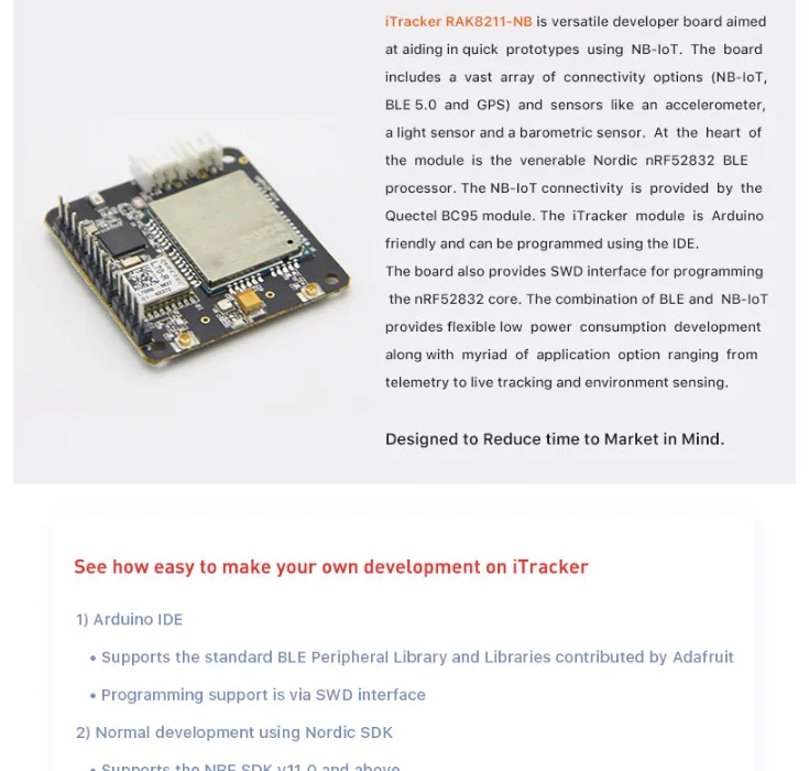 ITracker Дистанционное позиционирование модуль трекера Bluetooth 5,0 к nb-iot датчики узел, шлюз, BLE, gps модуль BC95-G NORDIC52832Q076