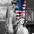Бриллиантовая картина Стразы с полным изображением статуи Свободы, украшение для дома в Нью-Йорк