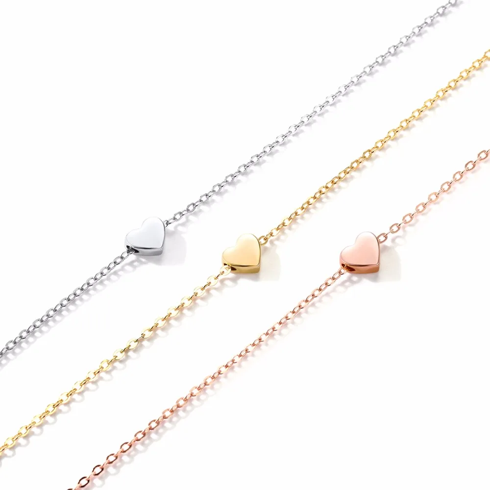 SILVERCUTE 925 пробы серебро Крошечный Сердце Цепочки и ожерелья для Для женщин