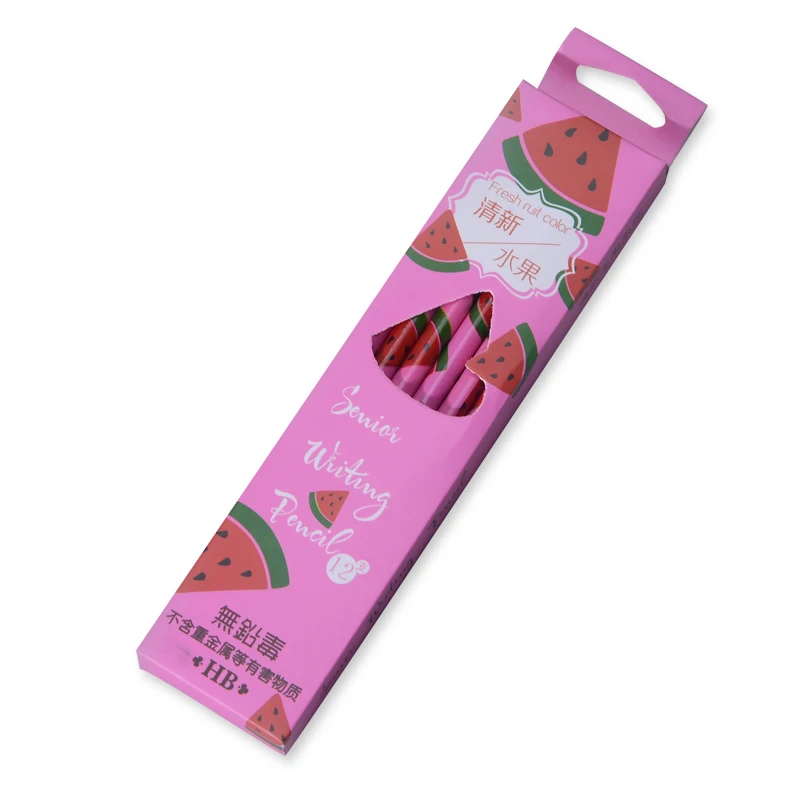 Watermelon 12 шт./упак. Kawaii карандашей фрукты дерево охраны окружающей среды карандаш платье с героями мультфильмов школьные канцелярские пишущий карандаш - Цвет: Watermelon