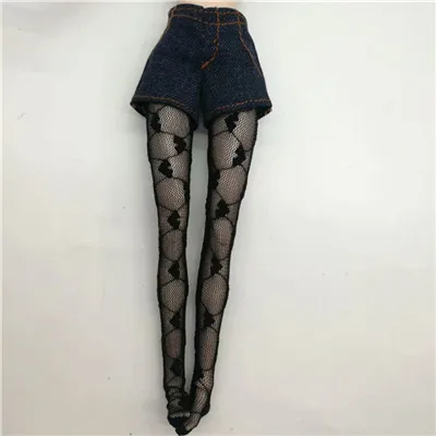 E stocking shorts Новое поступление, штаны, Одежда для куклы Барби, шелковые чулки, джинсовые шорты для 1/6 bjd SD куклы, платье - Цвет: E stocking shorts