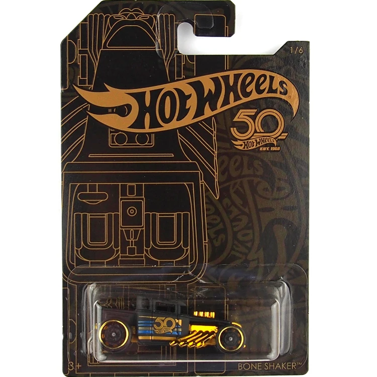 Hot Wheels автомобильный коллективный выпуск 50-летие Черное золото металл литье под давлением ограниченная Подарочная игрушка автомобиль для детей Juguete FRN33