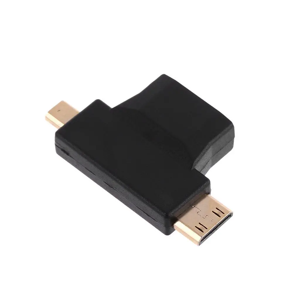 KUYiA 10 шт./лот 3 в 1 HDMI адаптер Женский к Micro / Mini Мужской разъем адаптера (не может