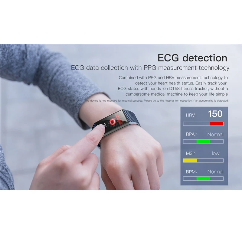 Смарт часы MAFAM ECG HRV DT58 монитор сердечного ритма и артериального давления фитнес