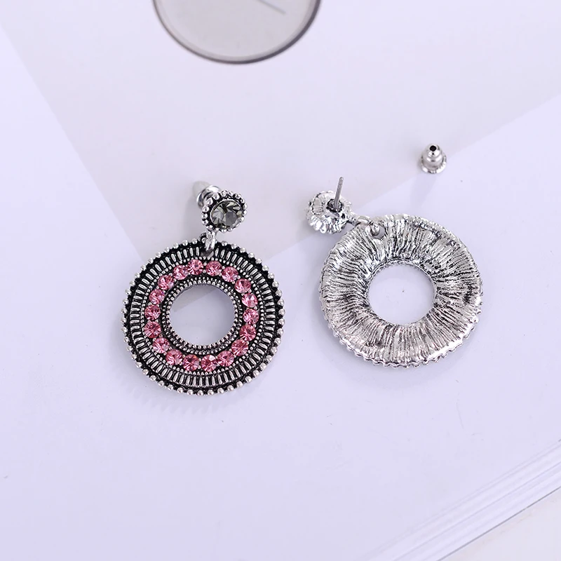 Женские многослойные серьги капли LUBOV большие круглые со стразами модные женские