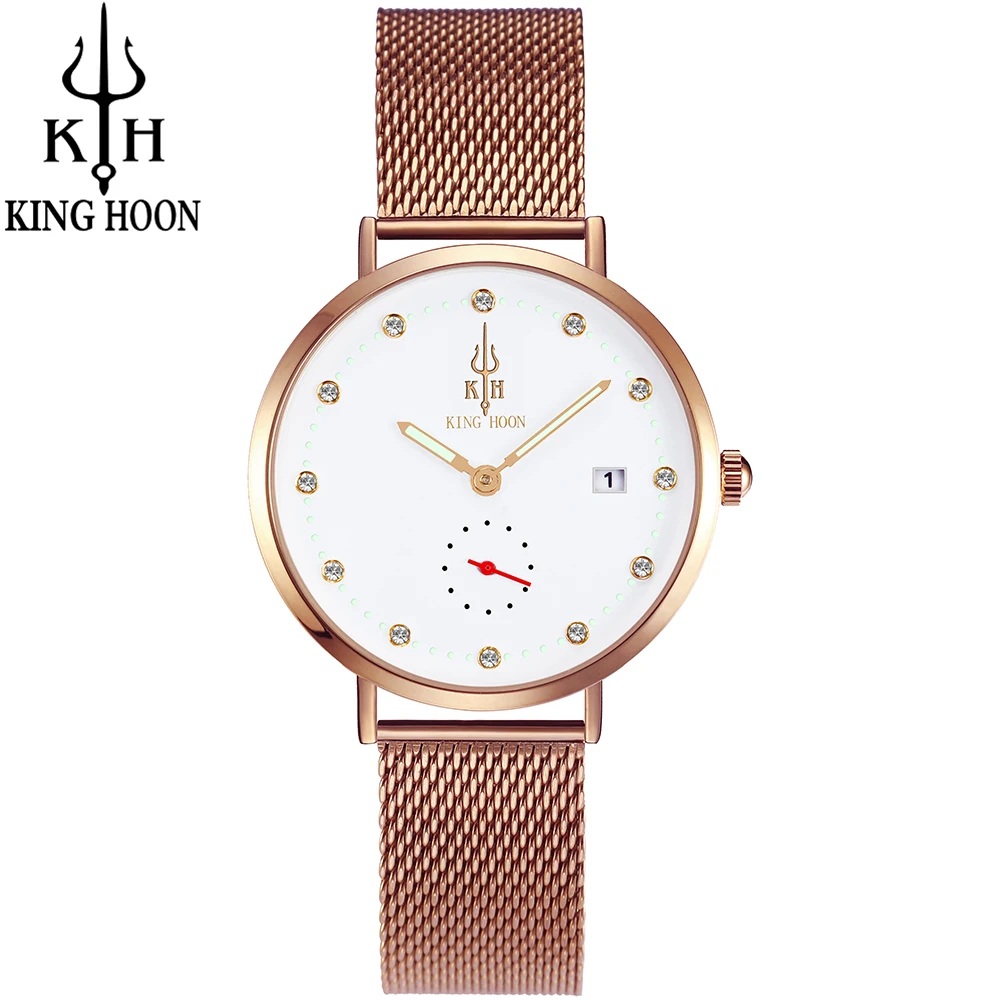 

KING HOON Watch Women Rose Gold Waterproof Date Quartz Watches Ladies Top Brand Luxury Female Wrist Watch Girl Clock Women Watch