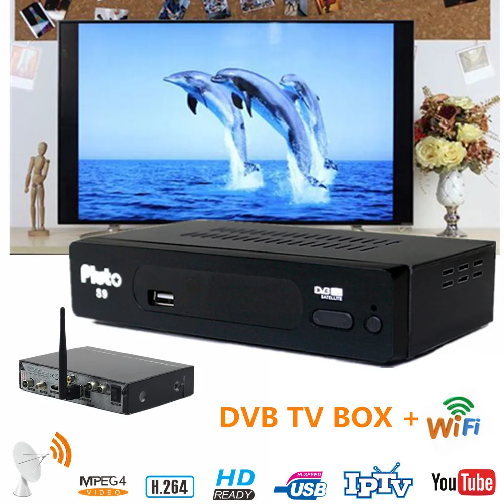 HD DVB S2 тв тюнер спутниковый ТВ приемник Pluto S9 Поддержка IPTV cccam youtube телевизионная