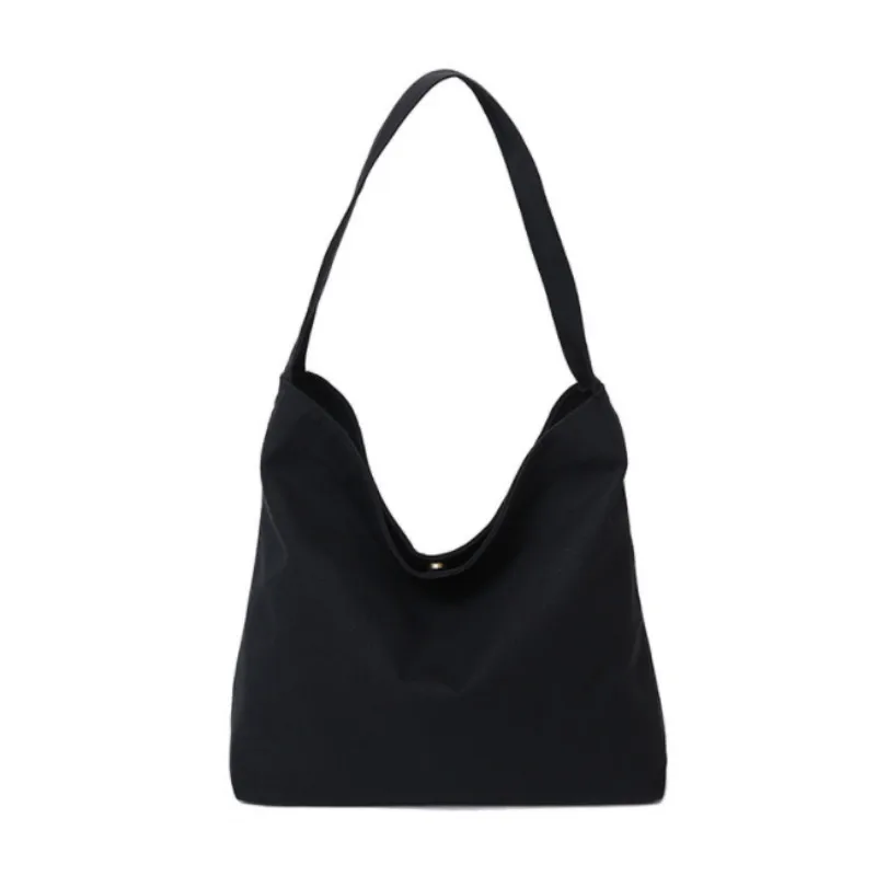 

Женская тканевая сумка на плечо, однотонная Повседневная Экологически чистая сумочка-тоут для покупок, сумка для студентов колледжей и кни...