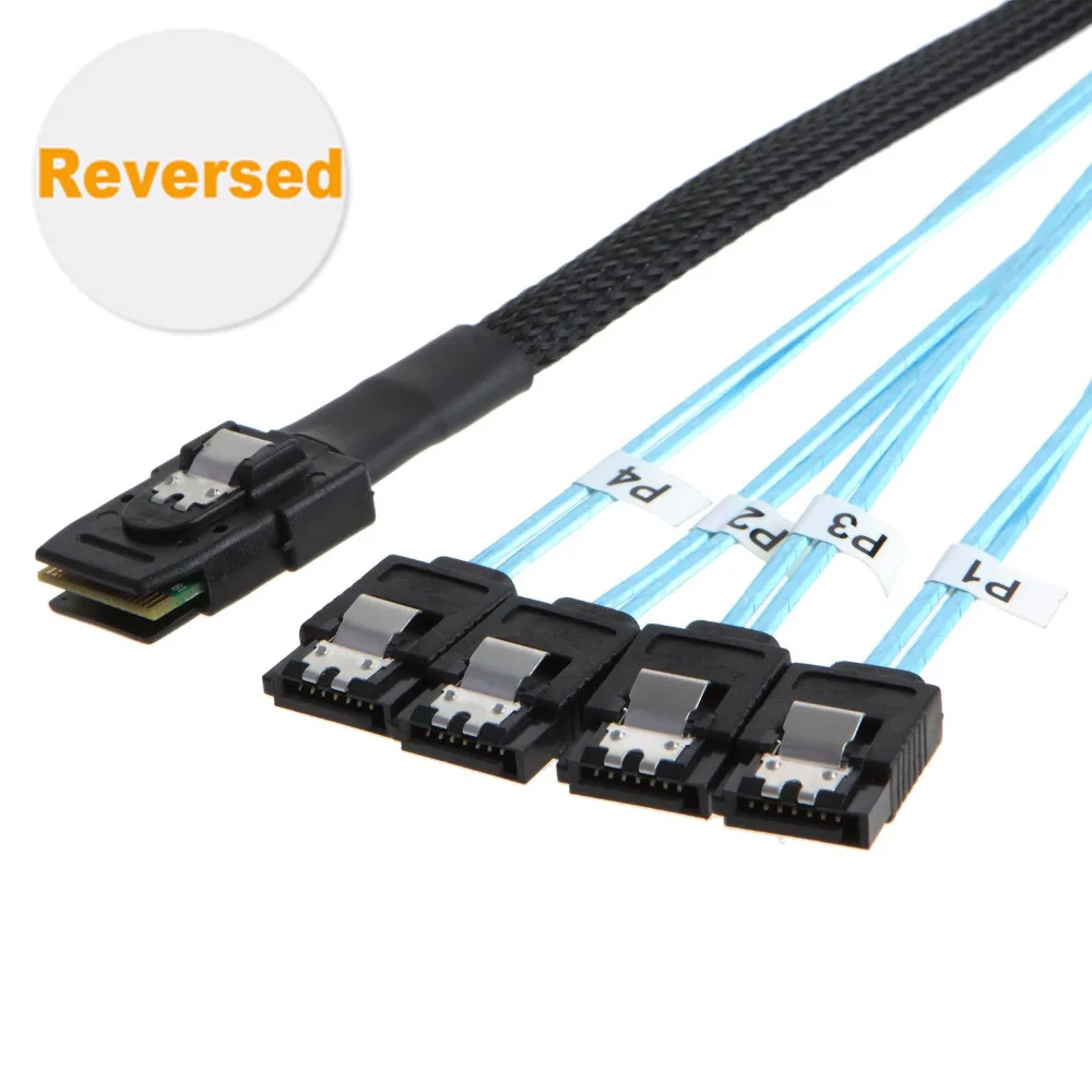 Кабель CableCreation Mini SAS 36Pin (SFF 8087) папа 4 SATA 7Pin мама кабель (Target) (хост) 0 5 м|Кабели VGA| |
