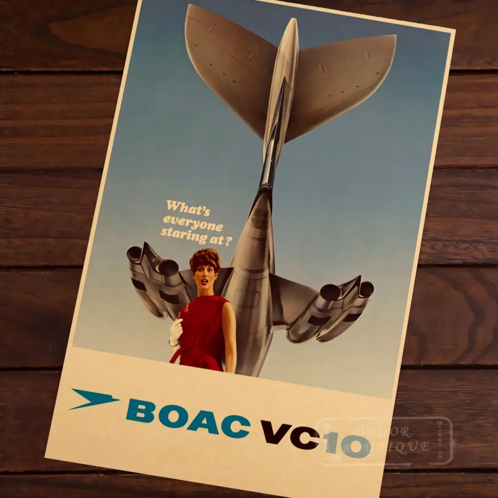 BOAC British Airways все начинающие Дизайн Холст Картина Ретро Винтаж Плакат из крафт
