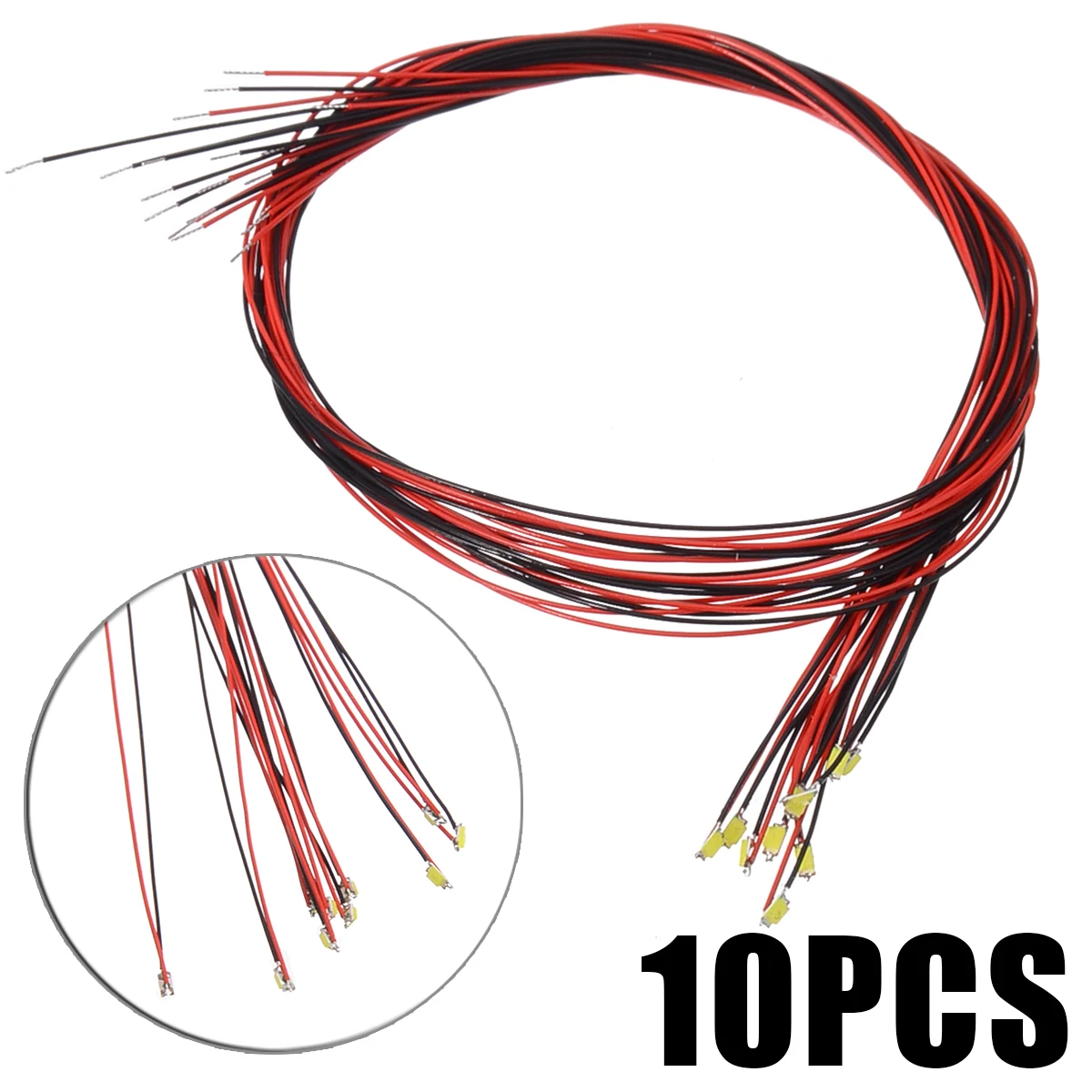 10 шт./компл. 3 V/12 V T0603WM SMD Led предплатные микро лиц проводной ведет Белый SMD Светодиодные лампы модель DIY 200 мм в длину
