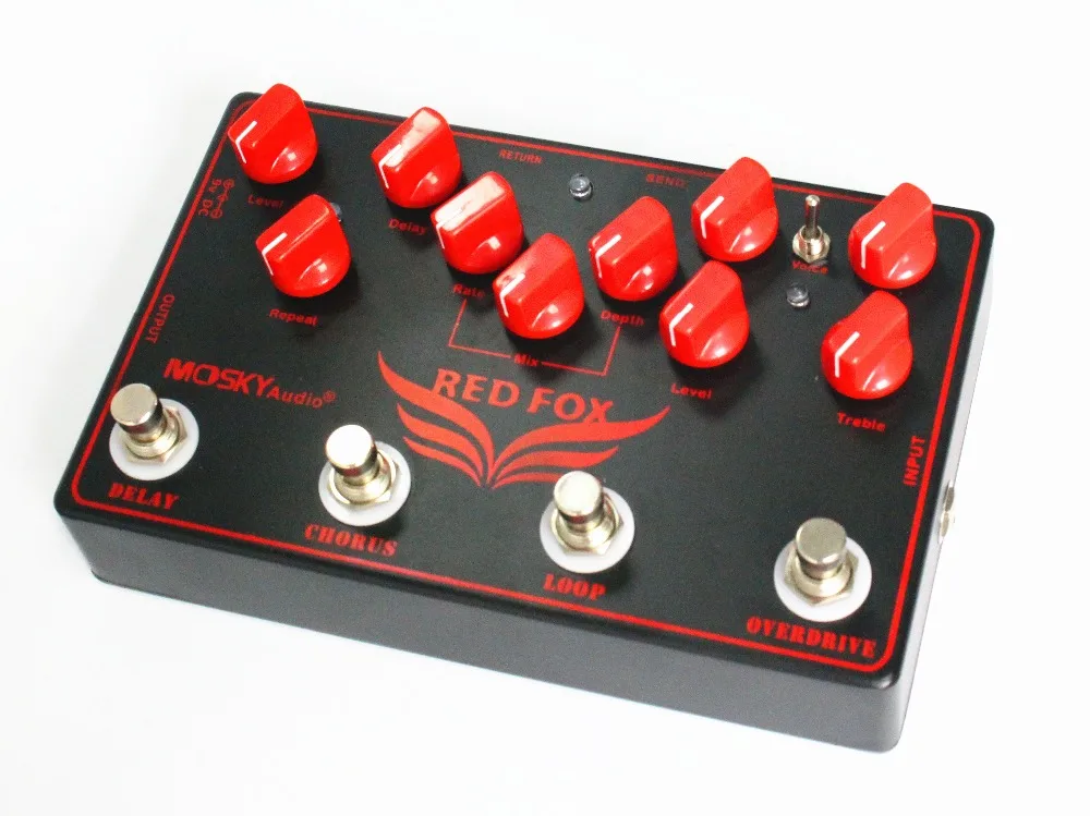 Аксессуары для гитары RED FOX педаль Overdrive петля хор задержка 4 эффектов в 1 блок