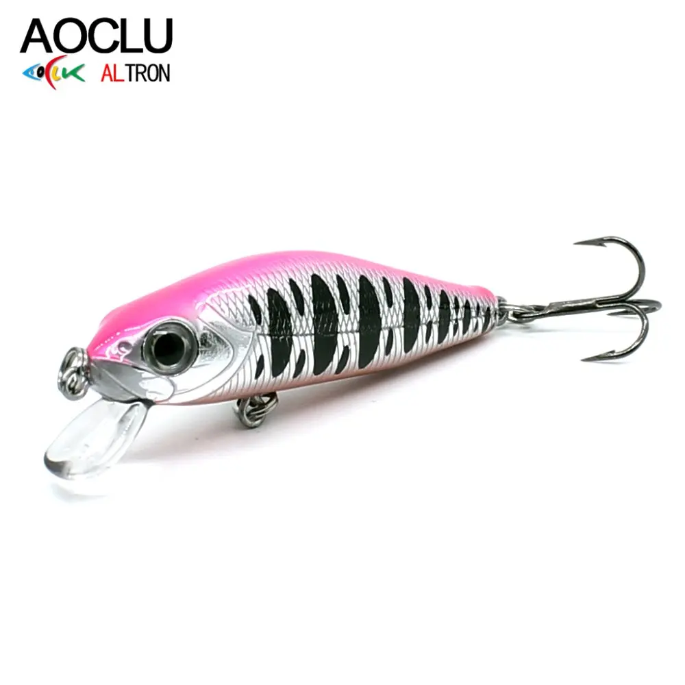 

AOCLU jerkbait wobblers Super Quality 55mm Hard Bait Small Minnow Crankbait Fishing lures Sinking VMC hooks free shipping