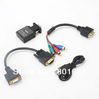 KUYiA 2 шт./лот бесплатная доставка хит продаж мини HDMI в VGA YPBPR конвертер адаптер