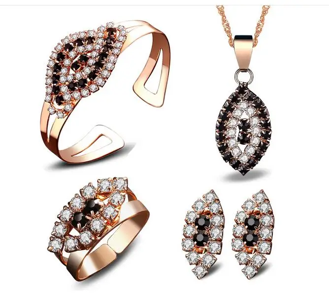 Лидер продаж 4 шт. набор ювелирных изделий из черного сломанного камня Weddin