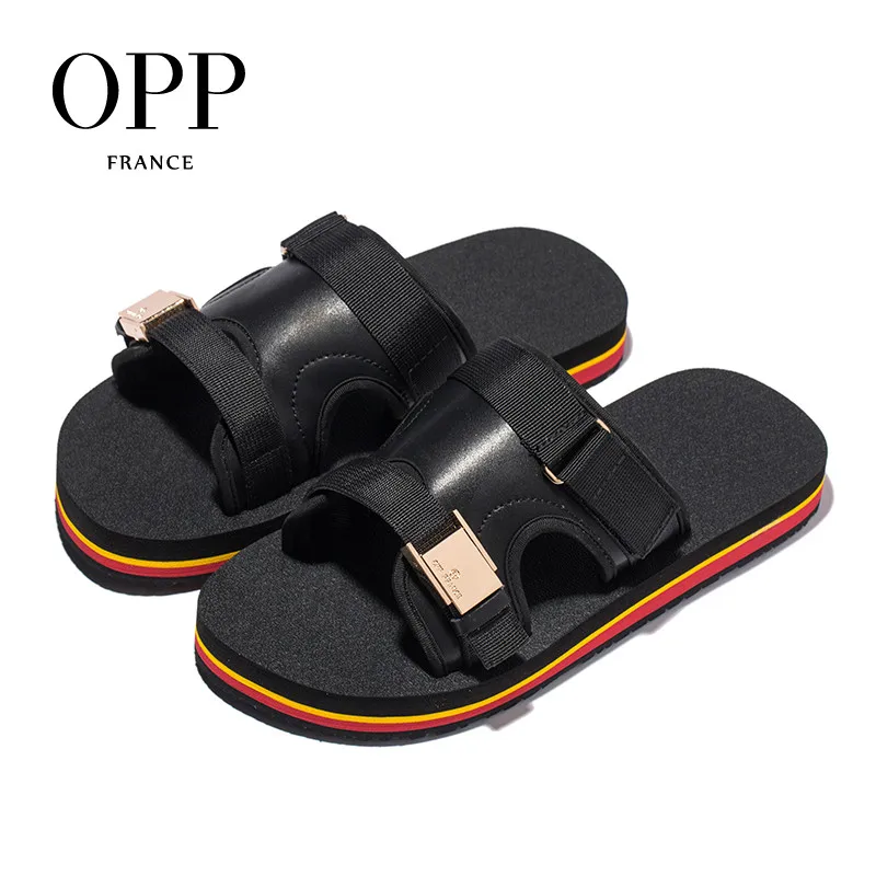 OPP Слиперы мужские летние модные пляжные туфли сандалии подчеркивающие