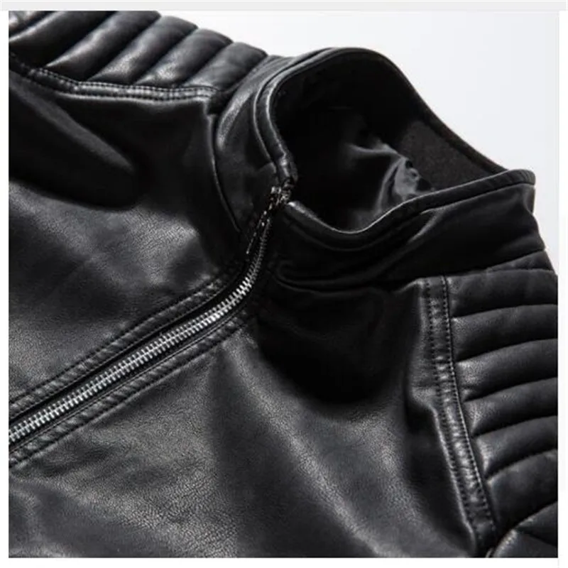 2019 Business Fashion Leather Jacket Men's Fall Winter Clothing Men Casual Coat | Мужская одежда