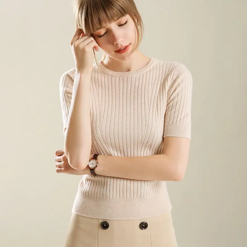 2019 летний кашемировый шерстяной свитер весенне-осенний женский Однотонный