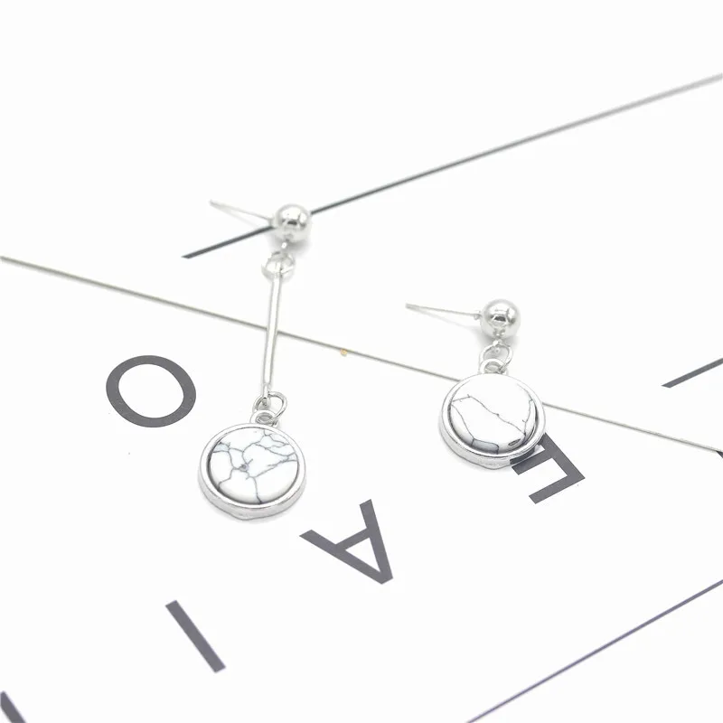 Европа Модные украшения нерегулярные круглые камни длинные Серьги для Для