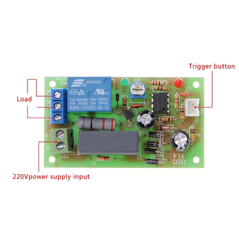 AC 220V триггер переключатель задержки включения выключения платы таймер релейный
