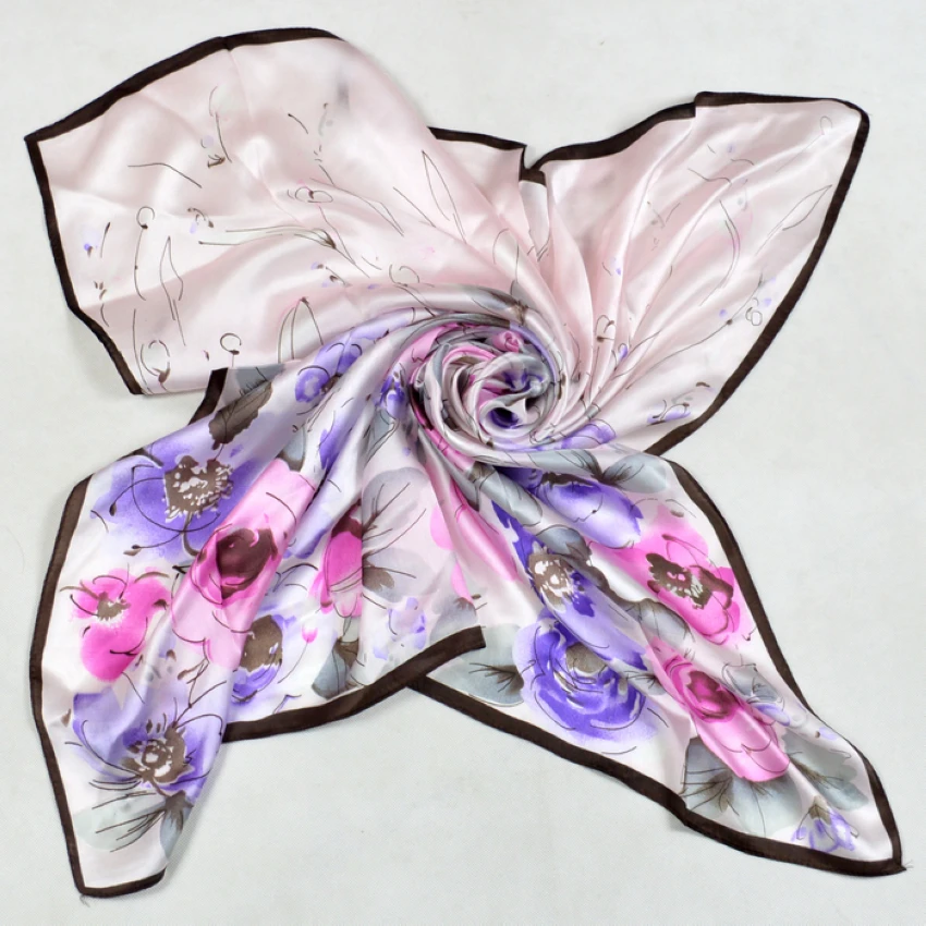Женский квадратный шарф из 100% шелка 90x90 см|silk scarf|muslim head scarfwomen scarf |