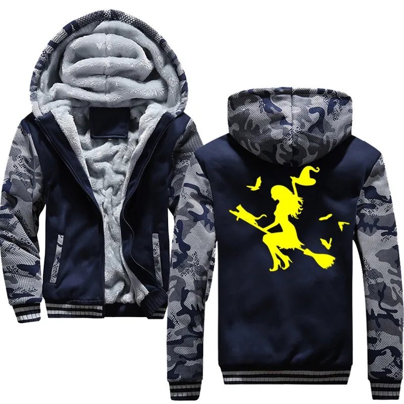 XXXXL толстовка с капюшоном модная куртка ведьмы на палочке Мужская новая зимняя