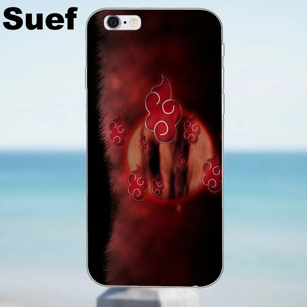 Наруто Логотип Akatsuki мягкий чехол для iPhone 4 4S 5 5S 5C SE 6 6S 7 8 Plus X Samsung Galaxy A3 A5 J1 J3 J5 J7 2016 2017