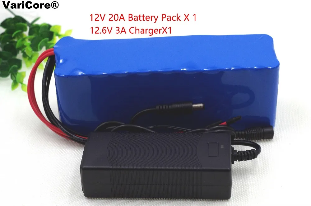 12 V 20000mAh 18650 литиевая батарея разрядки 20A 240 Вт с BMS ксеноновая лампа Шахтерская лампа Батарея упаковке с открытыми порами+ 12,6 V 3A Зарядное устройство