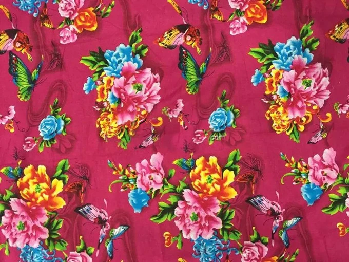 100*145 см цветок бабочка китайская ткань с этническим принтом хлопок лен