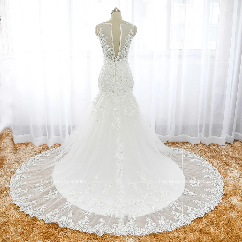 Сказочный дизайн 2016 свадебные платья кружевные русалки с глубоким вырезом