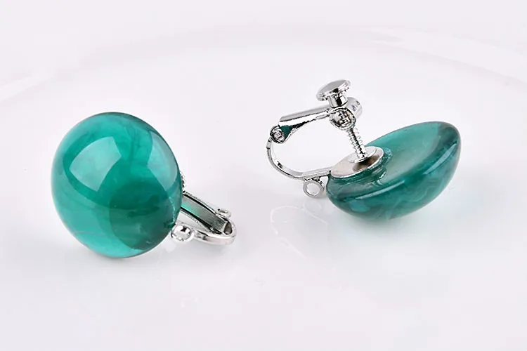 Японские и корейские полукруглые серьги Харадзюку из смолы с имитацией мрамора