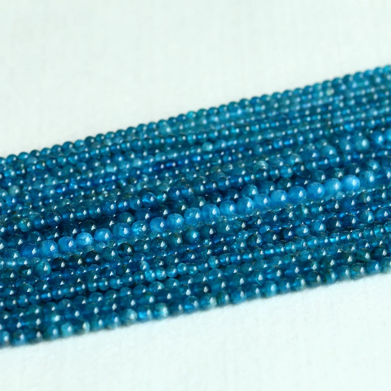 Чистый Натуральный Синий Апатит фосфорит круглые бусины 4 мм 5 6 15 &quot05021 |