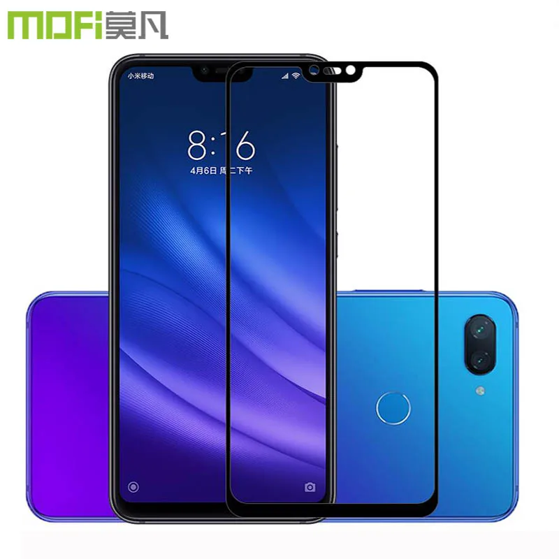 Закаленное стекло xiaomi mi 8 lite полное покрытие оригинальная Защитная пленка для