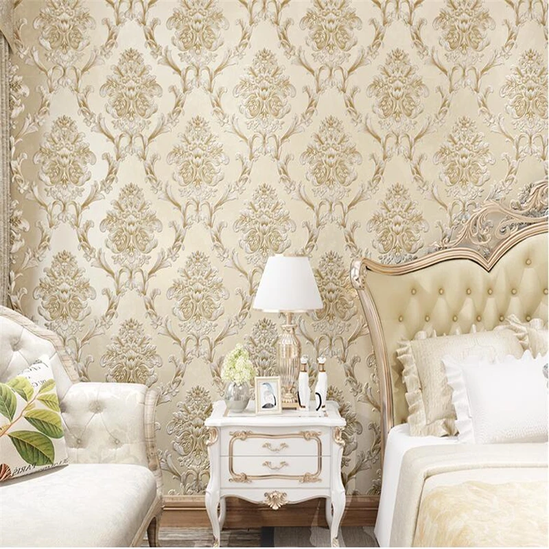 

beibehang Bedroom living room wall paper simple European - style 3D stereo TV background wall green wallpaper home decoration